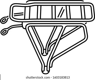 Bicycle cargo rack. Vector outline icon.