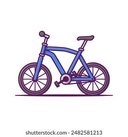 Ilustración vectorial de dibujos animados de bicicleta - aislado sobre un fondo blanco.