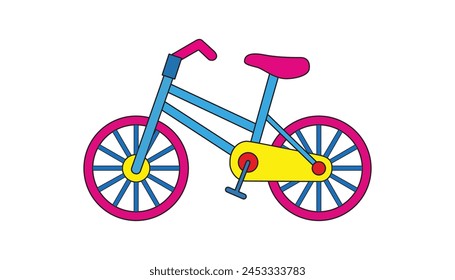 Bicycle cartoon vector isolated on white background