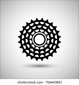 Bicycle cassette. Vector icon. More Icon in set.