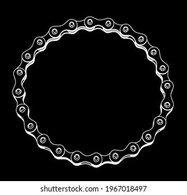 Bicycle chain. 3D design vector illustration isolated on black background