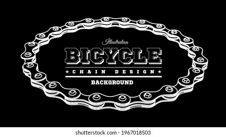 Bicycle chain. 3D design vector illustration isolated on black background