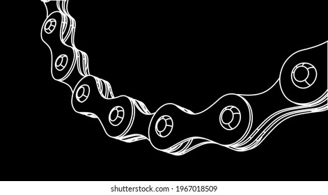 Bicycle chain. 3D design vector illustration isolated on black background