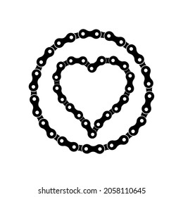 Bicycle chain circle on a white background. 