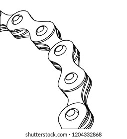 Bicycle chain close-up vector illustration. 3D design