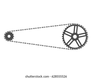 Bicycle chain and front and rear sprockets
