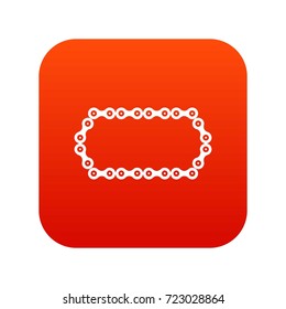 Bicycle chain icon digital red for any design isolated on white vector illustration
