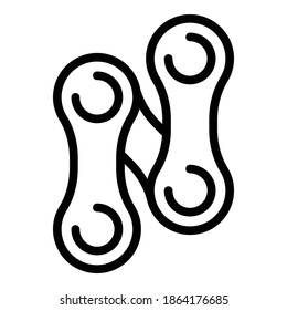 Bicycle chain icon. Outline bicycle chain vector icon for web design isolated on white background