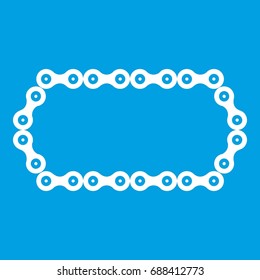 Bicycle chain icon white isolated on blue background vector illustration