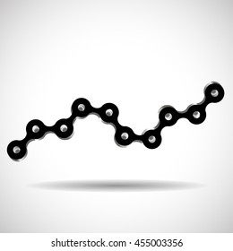 Bicycle chain isolated on white background. Vector illustration. Eps 10