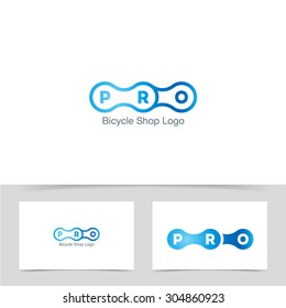 Bicycle Chain Links. Bike Club Corporate Branding Identity Vector Logo Template