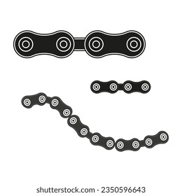 Bicycle chain links line set. Vector illustration. EPS 10.