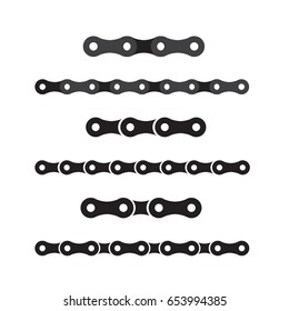 Bicycle chain links line set.