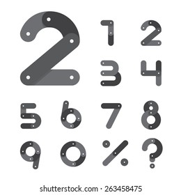 Bicycle chain number set  in flat design icon. Vector. Illustration. ?