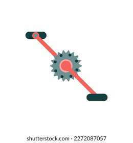 Bicycle chain ring with break pedals icon. MTB sport gear spare parts. Fitness cycling equipment sign. Vector illustration.