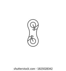 Concepto de diseño de símbolo de icono de la bicicleta con el logotipo del vector de cadena. Objeto aislado sobre fondo blanco