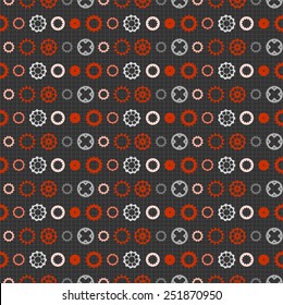 Bicycle chain wheels. Vector seamless background pattern