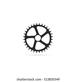 Bicycle chainring 32 tooth isolated on a white background.