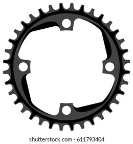 Bicycle chainring 36 tooth isolated. 