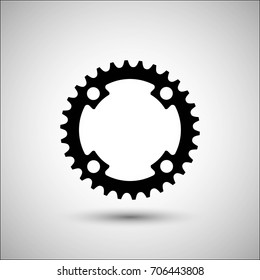 Bicycle chainring. Vector icon. More Icon in set.