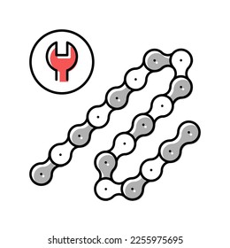 Fahrradwechsel Reparatur und Verkürzung der Farbe Symbol Vektorgrafik. Reparatur und Verkürzung des Fahrradwechsels. einzelne Symbolillustration