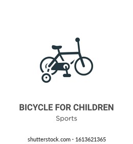 Bicycle for children glyph icon vector on white background. Flat vector bicycle for children icon symbol sign from modern sports collection for mobile concept and web apps design.