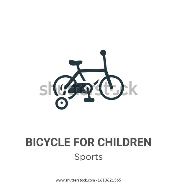 Bicycle for\
children glyph icon vector on white background. Flat vector bicycle\
for children icon symbol sign from modern sports collection for\
mobile concept and web apps\
design.
