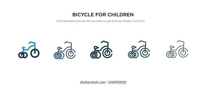bicycle for children icon in different style vector illustration. two colored and black bicycle for children vector icons designed in filled, outline, line and stroke style can be used for web,