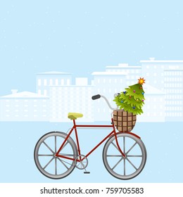 Bicycle with Christmas tree