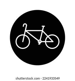 Bicycle in a circle icon illustration. glyph icon style. icon related to fitness, sport. Simple vector design editable