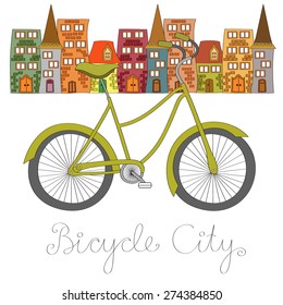 Bicycle city vector illustration