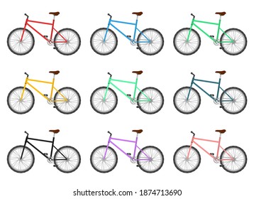 Bicycle clipart vector design illustration. Bicycle set. Vector Clipart Print
