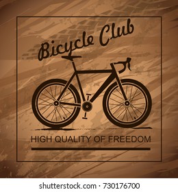 Bicycle club. Bike Vector isolated on abstract background. 