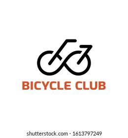 Bicycle club stylized linear vector icon.