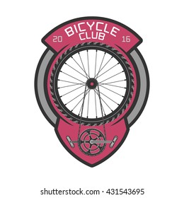 Bicycle club vector template logo, icon, emblem, sign. Design element for bicycling, bike related business - rental, fix, parts, repairs