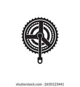 bicycle cogwheel sprocket crankset symbol element design