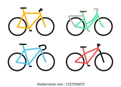 Bicycle collection flat design style. Vector illustration