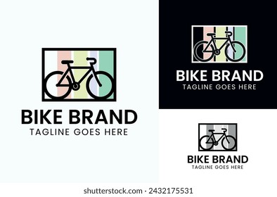 Bicycle with colored striped frame Sports Bike on white,dark background