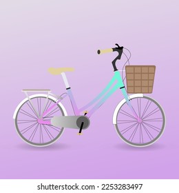 bicycle with colorful basket eps 10