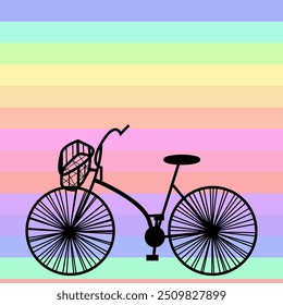 Bicycle colorful illustration poster art sustainable living and green energy transportation options.