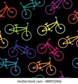 Bicycle colorful seamless background