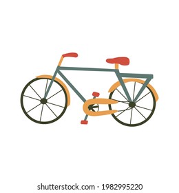 Bicycle. Colorful vector isolated illustration hand drawn. Bicycle day. Sports Equipment cycling transport