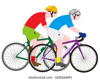 Bicycle competition athlete vector material.