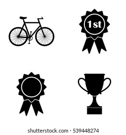 Bicycle competition icons  vector set