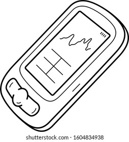 Bicycle computer. Vector outline icon.