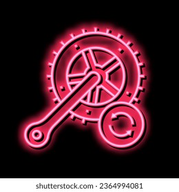 bicycle connecting rods replacement neon light sign vector. bicycle connecting rods replacement illustration