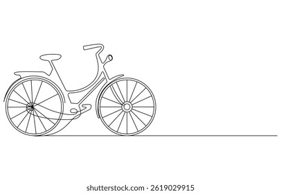 Bicycle Continuous Line Icon ,World Bicycle Day concept continuous one line drawing