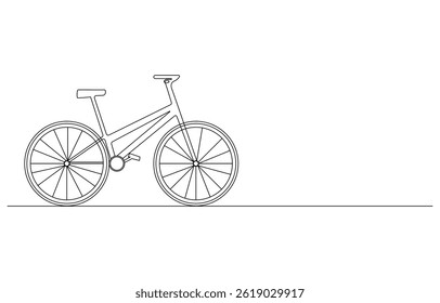 Bicycle Continuous Line Icon ,World Bicycle Day concept continuous one line drawing