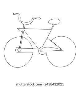 Ilustración vectorial de contorno de dibujo de línea continua de bicicleta

