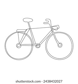 Bicycle  continuous one line drawing outline vector illustration

